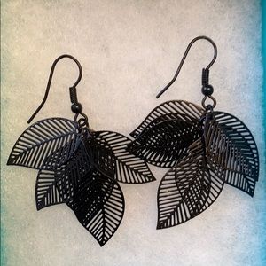 Black Leaf Earrings